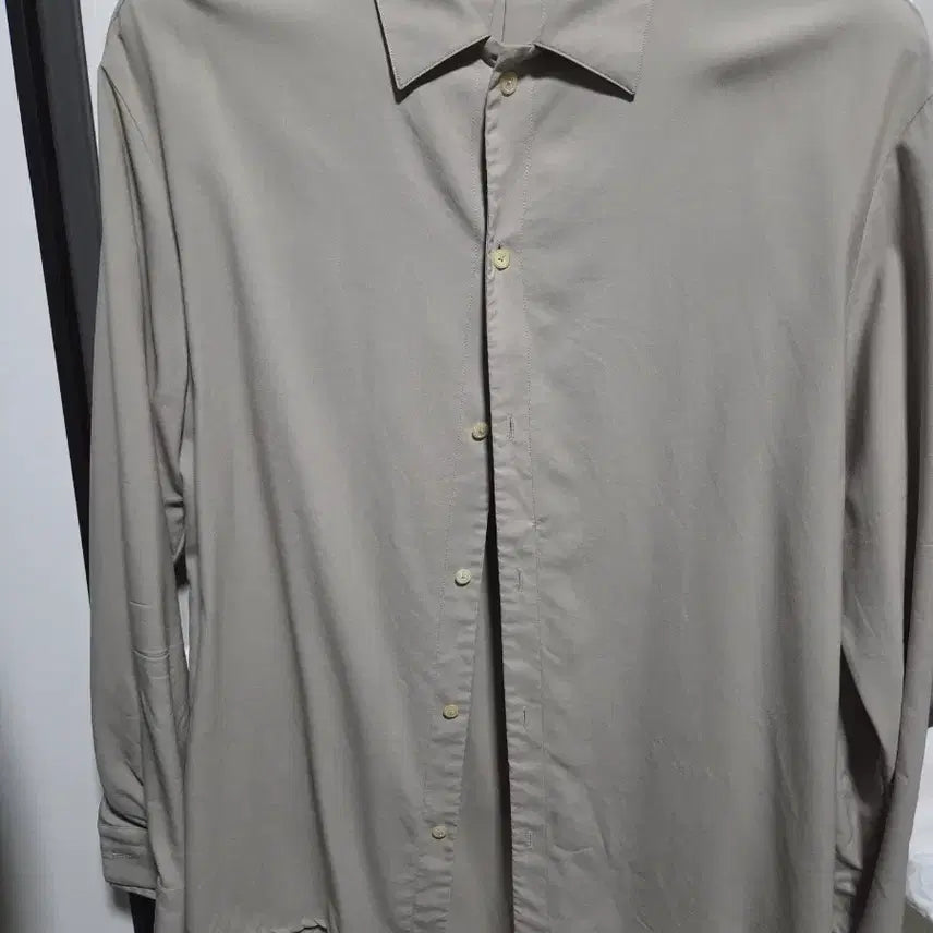 [BUNJANG] Time Homme Beige Silk Mood Shirt / 타임옴므 베이지 실크무드 셔츠