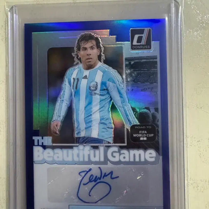 [BUNJANG] Carlos Tevez Signed Autographed Soccer Card 30/49 / 카를로스 테베즈 사인 30/49 축구 카드