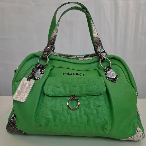 [BUNJANG] HUSKY NEW YORK Green Snake Boston Bag / 허스키 뉴욕 그린 스네이크 보스턴백