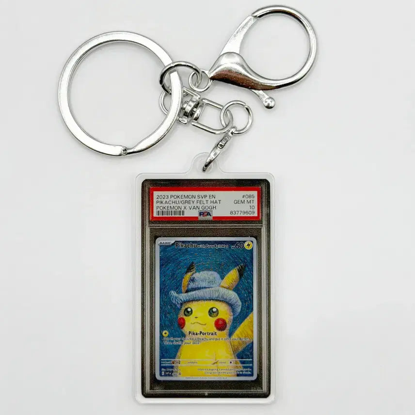 [BUNJANG] Pokemon Van Gogh Pikachu Custom Keychain (PSA 10 Design) / 포켓몬카드 반고흐 피카츄 고흐츄 PSA10 커스텀 키링