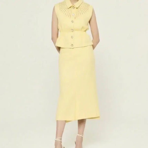 [BUNJANG] MICHAA Tweed Vest & Long Skirt Set-up (Size 55) / 미샤 MICHAA  트위드 베스트+롱스커트 셋업 55