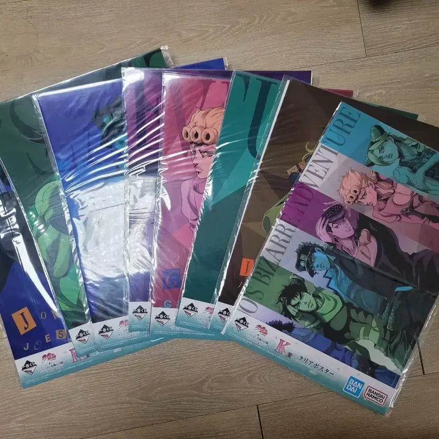 [BUNJANG] JoJo's Bizarre Adventure Ichiban Kuji Clear Poster Set (8 Types) / 죠죠의 기묘한 모험 제일복권 K상 클리어 포스터 8종 전종세트