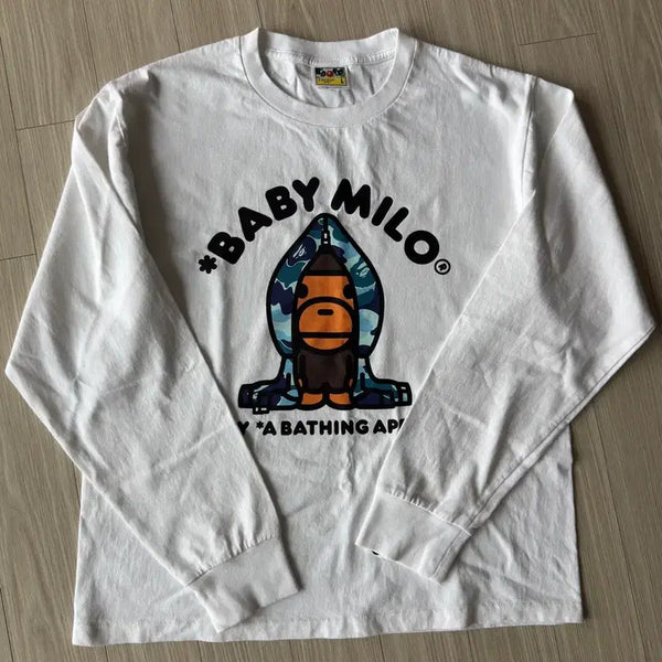 [BUNJANG] Bape ABC Camo Milo Hood Long Sleeve T-Shirt / [L] 베이프 ABC 카모 마일로 후드 롱슬리브 티셔츠