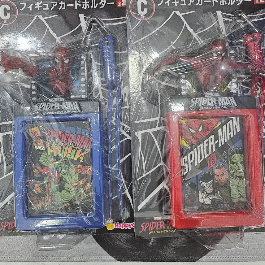 [BUNJANG] Spider-Man Figure Card Holder Set / 해피쿠지 스파이더맨 C상 피규어 카드홀더 2종