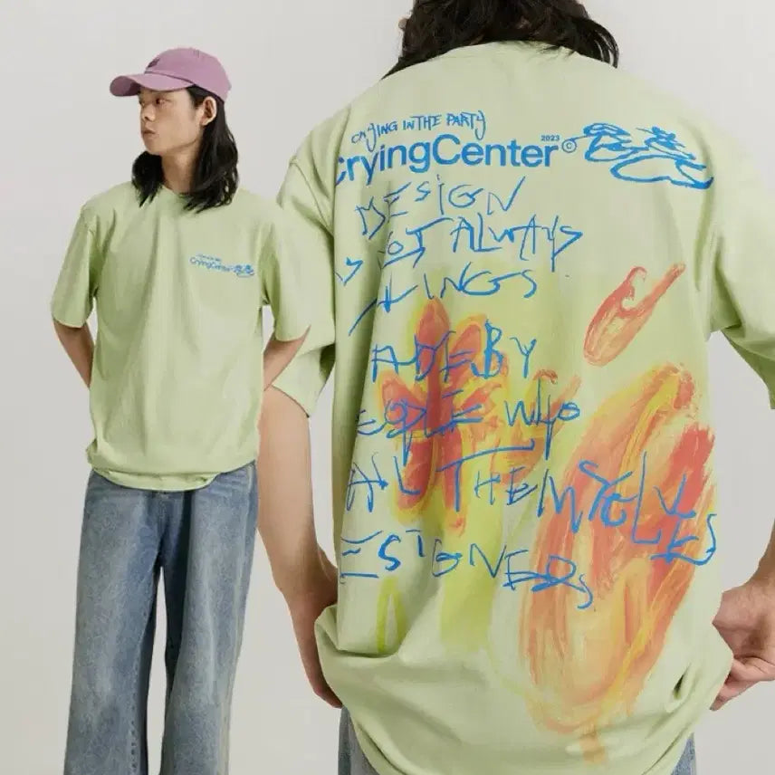 [BUNJANG] Cryingcenter Backprint T-Shirt Lime / 크라잉센터 cryingcenter 백프린팅 반팔티셔츠 라임컬러