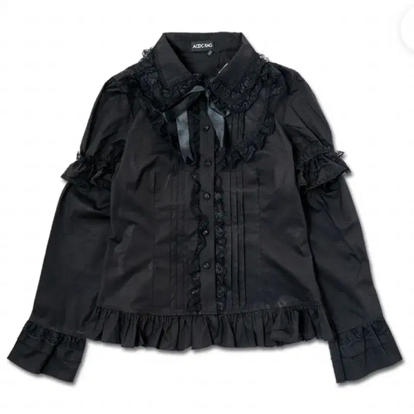 [BUNJANG] ACDC RAG 2-Way Gothic Lolita Blouse / 오늘만 4.0) ACDC RAG 고스로리 블라우스 2way 양산형 지뢰계