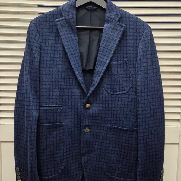 [BUNJANG] John Sheep Blue Pattern Wool Blazer Jacket / 존쉽 John Sheep 블루 패턴 울 블레이저 자켓
