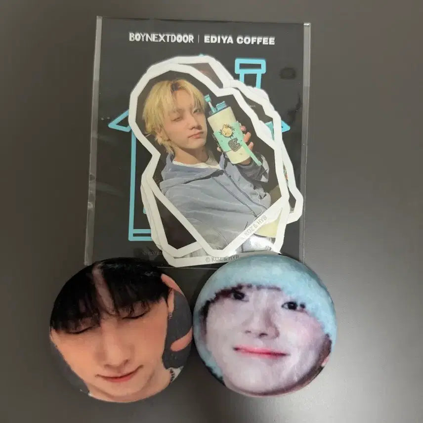 [BUNJANG] BOYNEXTDOOR Ediya Sticker & Pin Button Bundle Set / 보넥도 핀뱃지 + 이디아 스티커 일괄판매