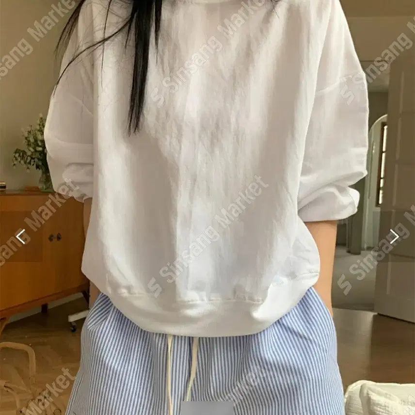 [BUNJANG] Grip Summer Sweatshirt White / 그립 썸머 맨투맨 화이트