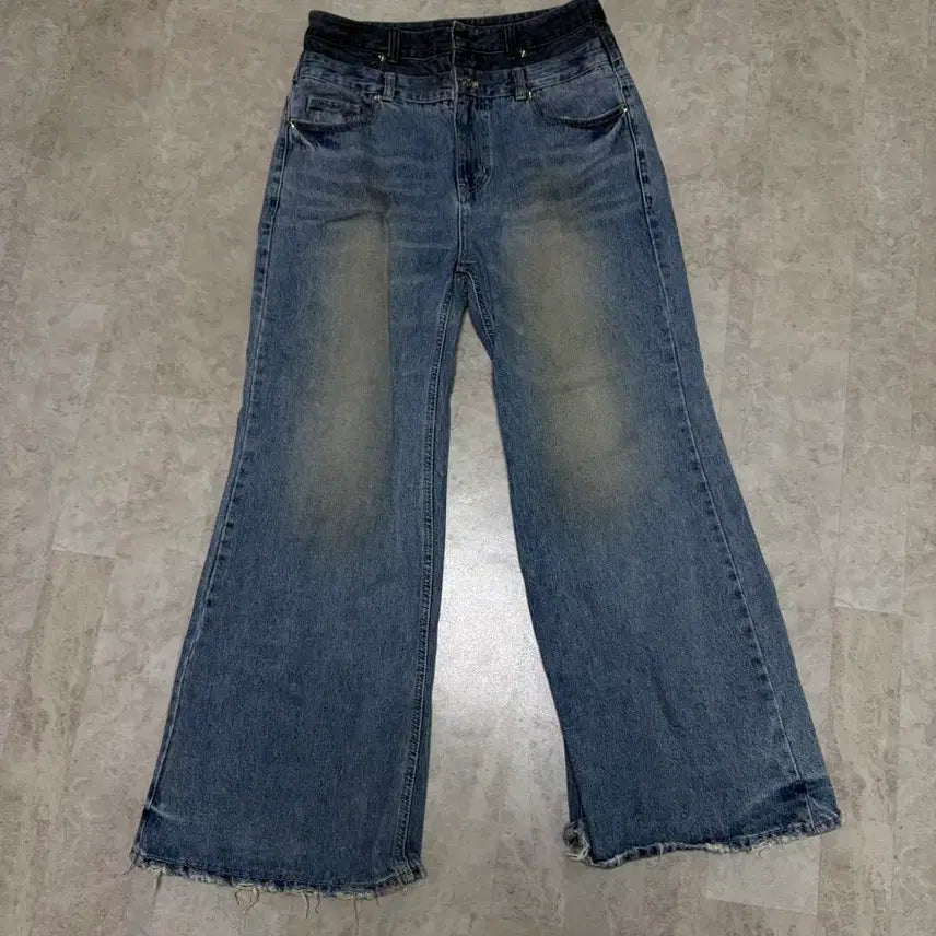 [BUNJANG] LCDC Layered Denim Bootcut Pants Blue Jeans / 25SS LCDC 레이어드 데님 부츠컷 팬츠 블루진