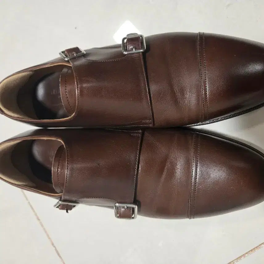 [BUNJANG] Mirmin Brown Leather Double Monk Strap Shoes / 더블몽크 스트랩 구두 브라운 (UK 6.5)