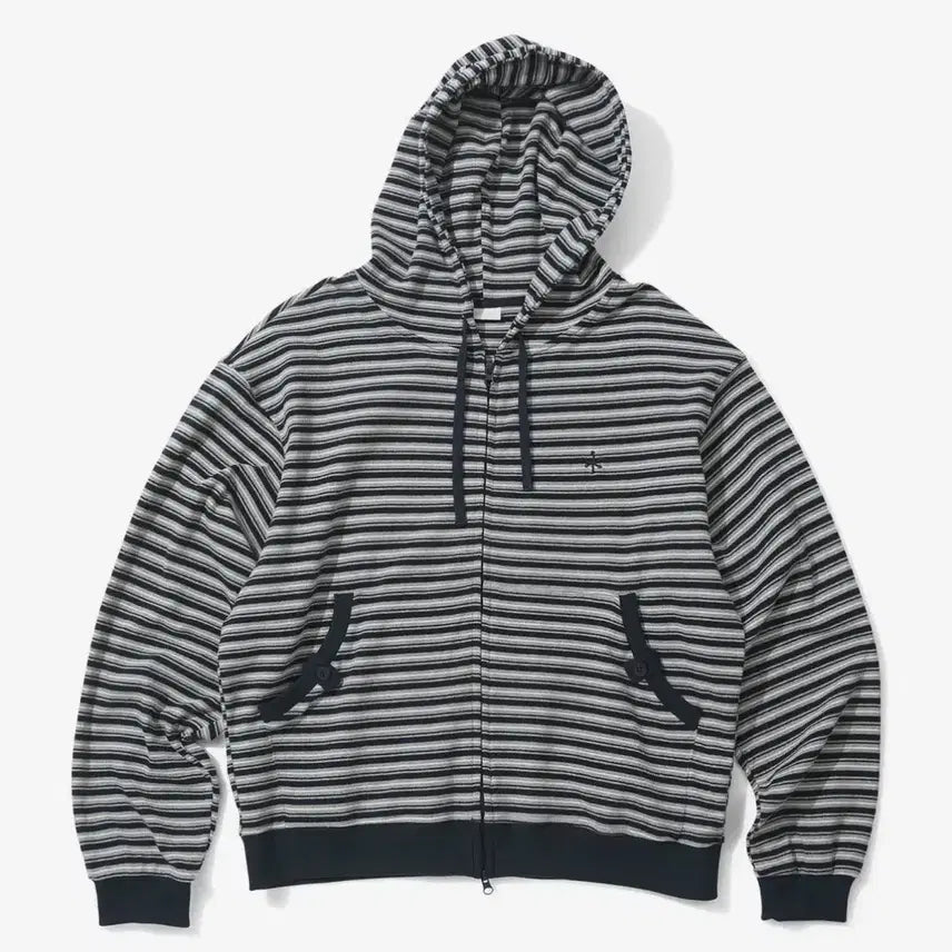 [BUNJANG] CODEGRAPHY 26FW Pocket Point Stripe Hoodie Zip-Up Dark Grey / 코드그라피 26fw 후드집업
