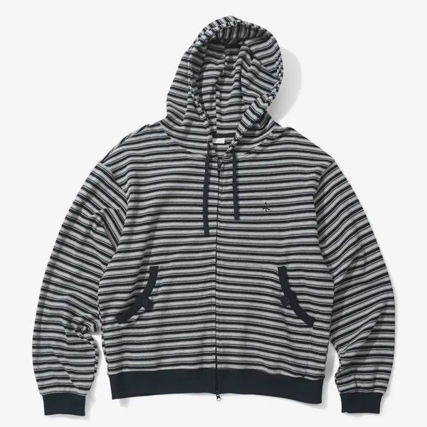 [BUNJANG] CODEGRAPHY 26FW Pocket Point Stripe Hoodie Zip-Up Dark Grey / 코드그라피 26fw 후드집업