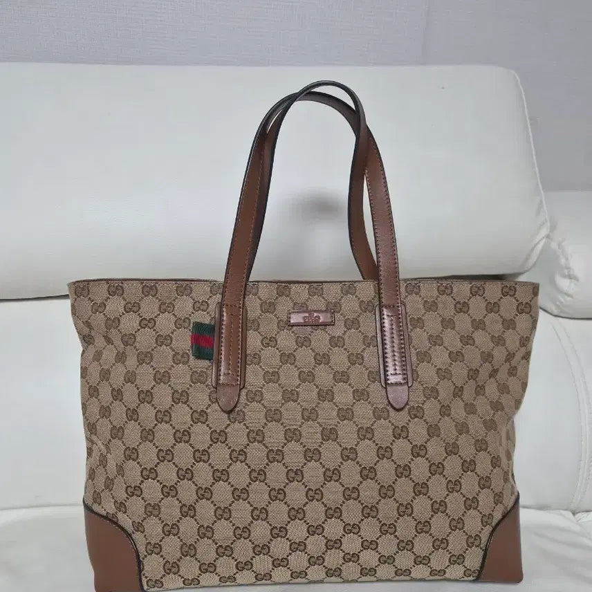 [BUNJANG] Gucci GG Canvas Tote Bag Brown / 구찌 GG 캔버스 토트백 브라운