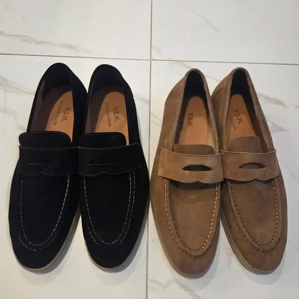 [BUNJANG] Y.S.H Suede Loafers (Black/Brown) / Y.S.H 로퍼 블랙/브라운 스웨이드
