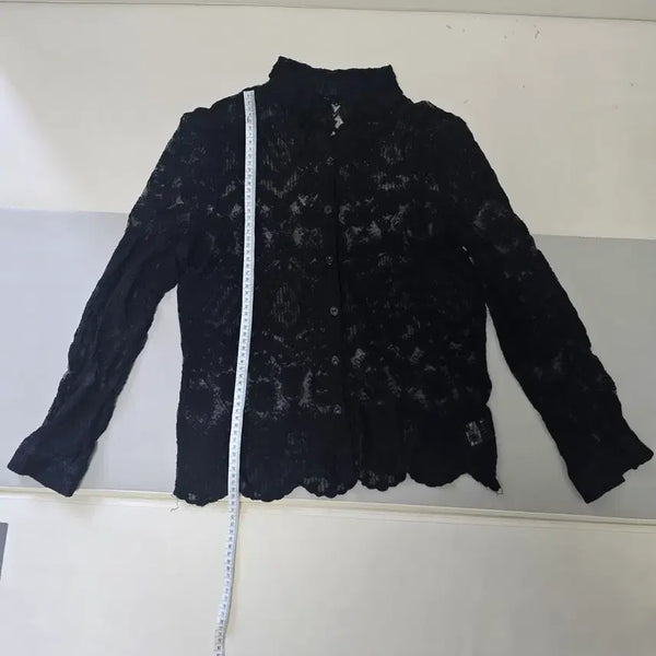 [BUNJANG] Black Lace Long Sleeve Cardigan / 새상품/블랙 레이스 롱슬리브 가디건(여성옷)