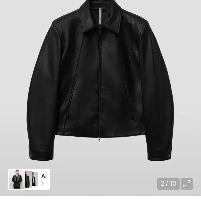 [BUNJANG] Noir Goat Shrunken Leather Jacket Size 52 / 노이어 고트 슈렁큰 레더 자켓 52사이즈