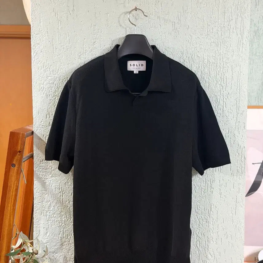 [BUNJANG] Solid Homme Black Collar Knit PK Size 48 / 솔리드옴므 블랙 카라 pk 48 사이즈