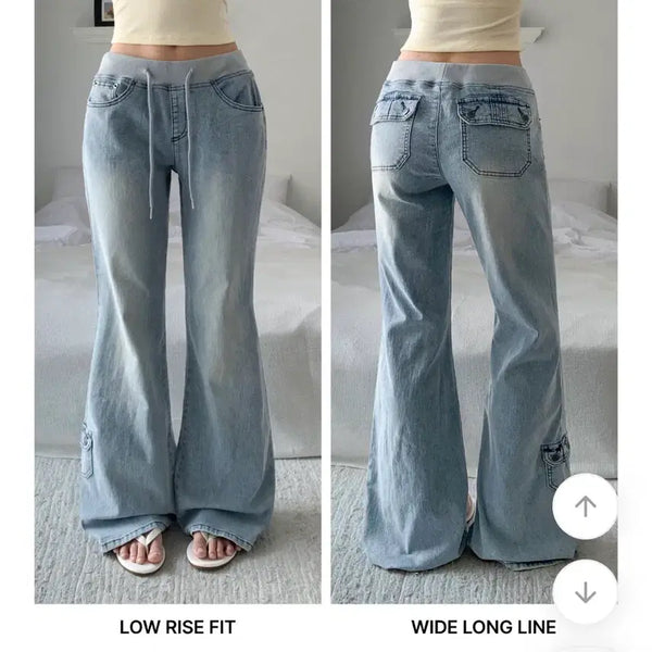 [BUNJANG] Moodlabel Light Wash Low-Rise Bootcut Jeans / 무드라벨 연청 로우라이즈 부츠컷