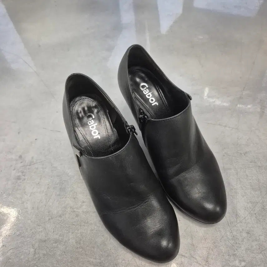 [BUNJANG] Gabor Women's Black Leather Ankle Boots / (독일)가버 여성 앵클 양가죽 부츠 블랙