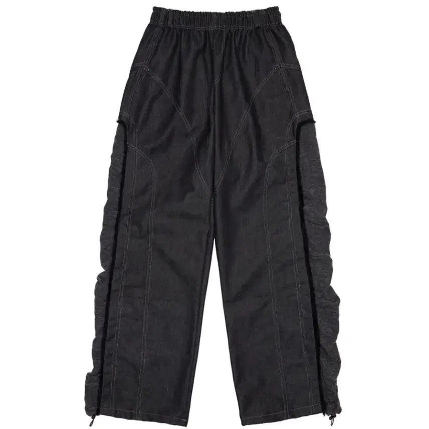 [BUNJANG] INCISION Jacquard Mixed Pants - Black / INCISION JACQUARD MIXED PANTS - BLACK