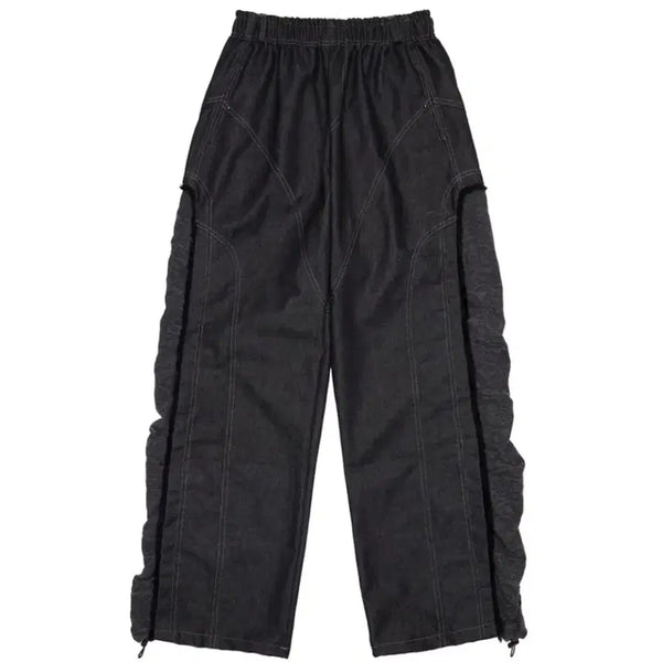 [BUNJANG] INCISION Jacquard Mixed Pants - Black / INCISION JACQUARD MIXED PANTS - BLACK