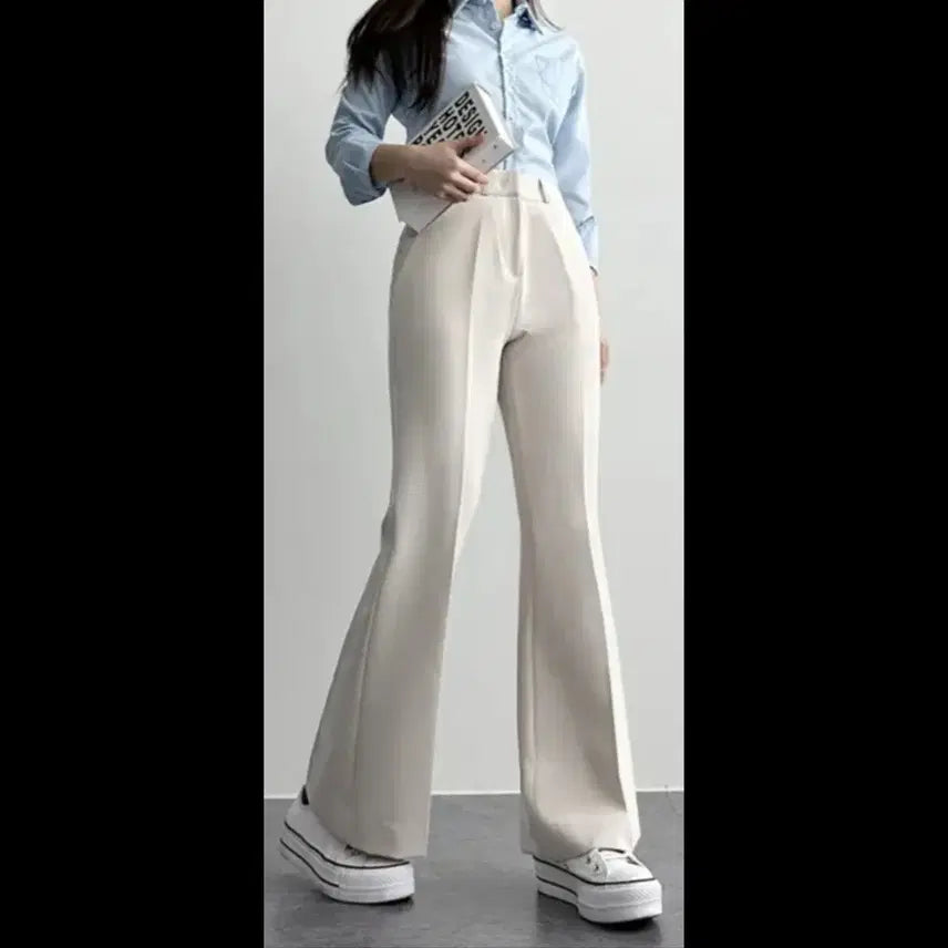 [BUNJANG] Ivory Bootcut Slacks (Size M) / 아이보리색 부츠컷 슬랙스 (M 사이즈)