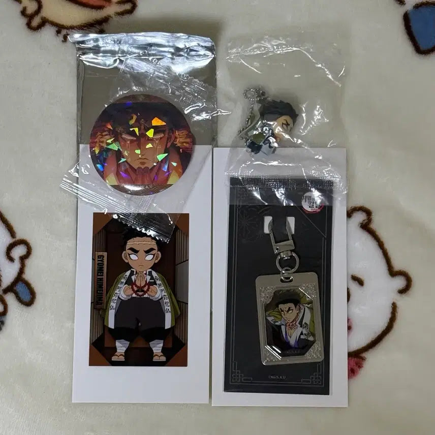 [BUNJANG] Demon Slayer Gyomei Metal Badge & Keychain Bundle Set / 일괄) 귀멸의 칼날 교메이 CGV 메탈 뱃지 키링 대롱 가챠 핀뱃지