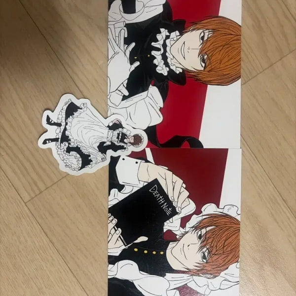 [BUNJANG] Death Note Light Yagami Maid Postcard & Sticker Bundle Set / 비공굿 데스노트 라이토 메이드 엽서 스티커 일괄