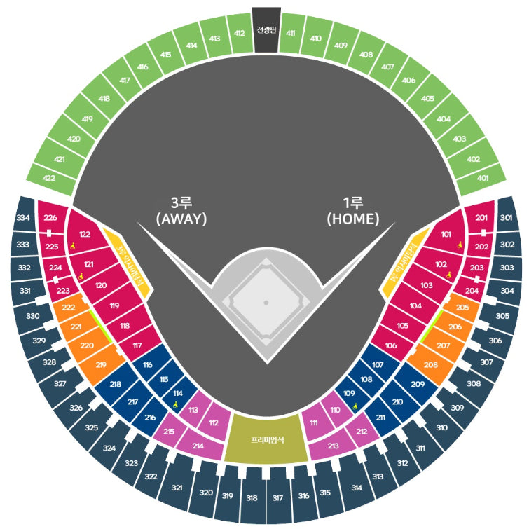 [BUNJANG] Doosan Bears vs. Lotte Giants Baseball Game Tickets (August 21-23) / 8/21 8/22 8/23 두산베어스 vs 롯데자이언츠 1루 오렌지, 네이비, 외야