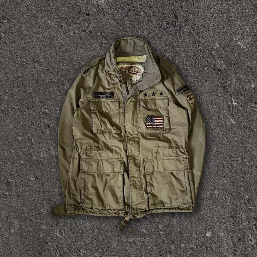 [BUNJANG] Jeep "Stars and Stripes" Parka Jacket (XL, Fits M-L) / XL) 지프 성조기 야상자켓