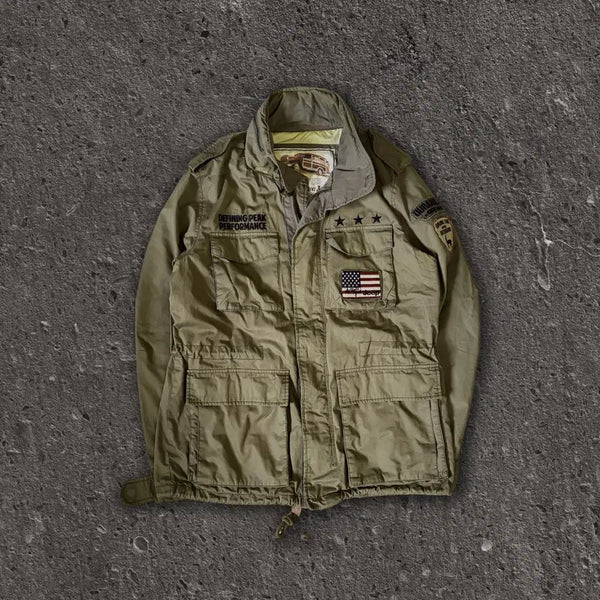 [BUNJANG] Jeep "Stars and Stripes" Parka Jacket (XL, Fits M-L) / XL) 지프 성조기 야상자켓