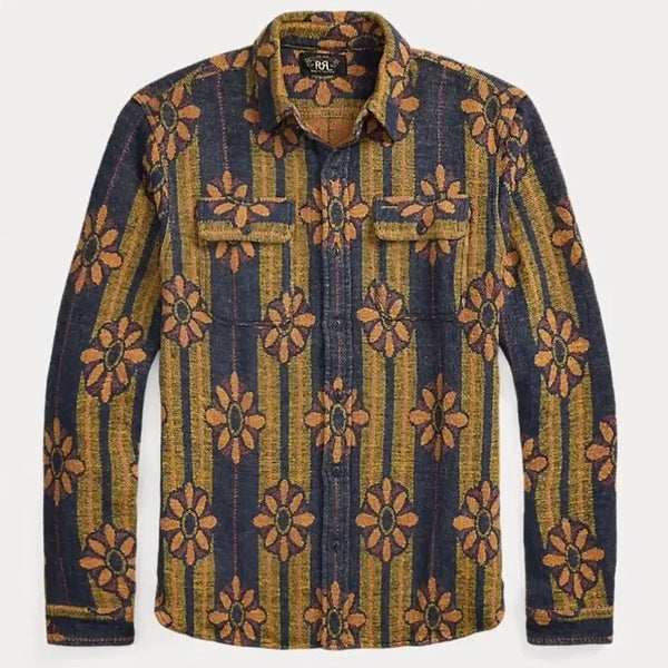 [BUNJANG] RRL Double RL Floral Jacquard Workshirt / rrl 더블알엘 플로랄 자카드 워크셔츠
