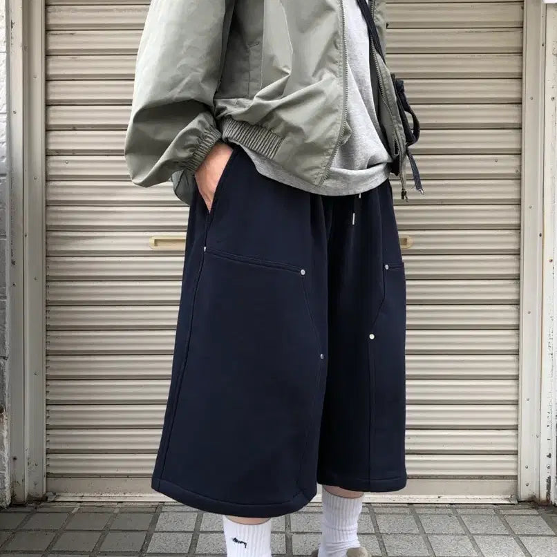 [BUNJANG] AWAY Poly Bermuda Pants Navy / 아와이 버뮤다 팬츠 네이비