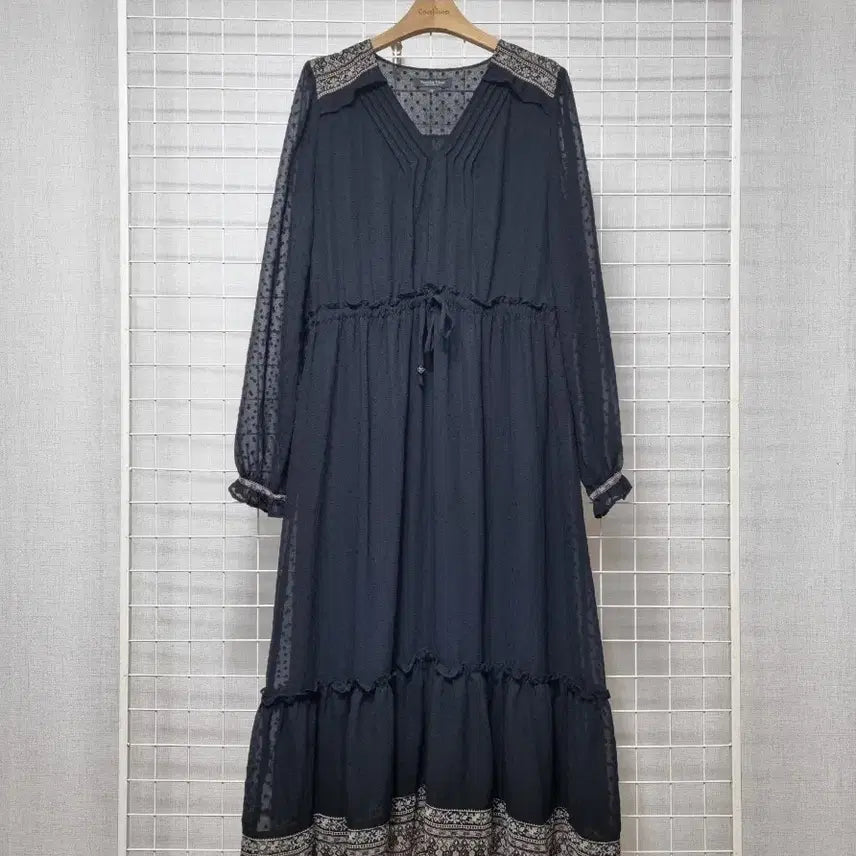 [BUNJANG] Thursday Island Black Chiffon Dress / 써스데이아일랜드  블랙 쉬폰원피스