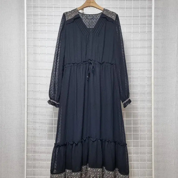 [BUNJANG] Thursday Island Black Chiffon Dress / 써스데이아일랜드  블랙 쉬폰원피스
