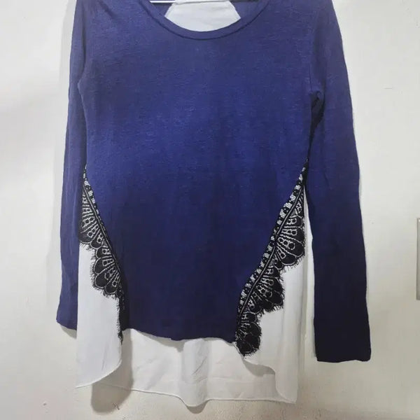 [BUNJANG] Sandro Linen Blouse Navy / 산드로 린넨 블라우스 네이비