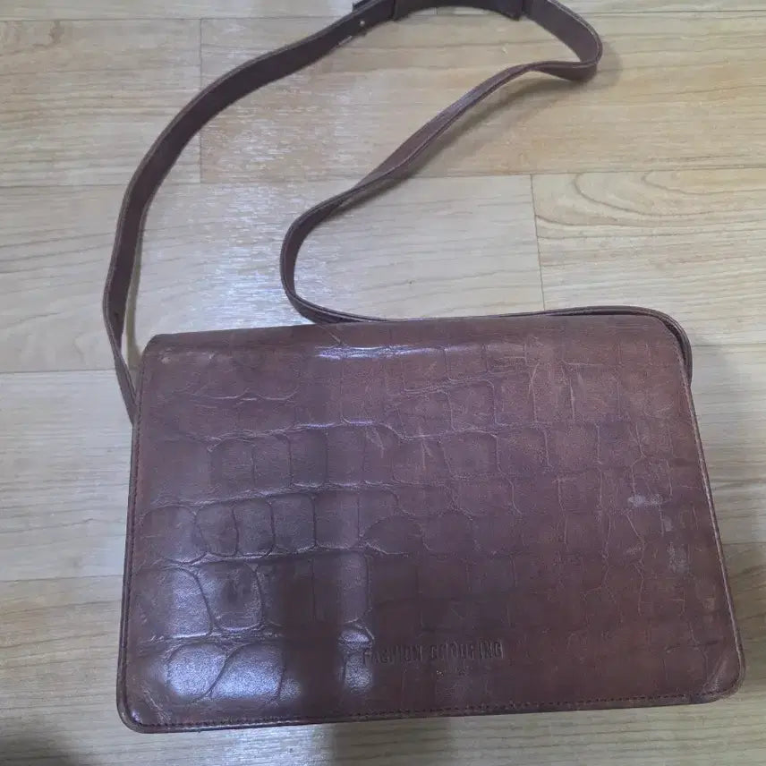 [BUNJANG] Fashion Grouping Crocodile Pattern Shoulder Bag Brown / 패션그룹잉 악어 패번 숄더백 브라운
