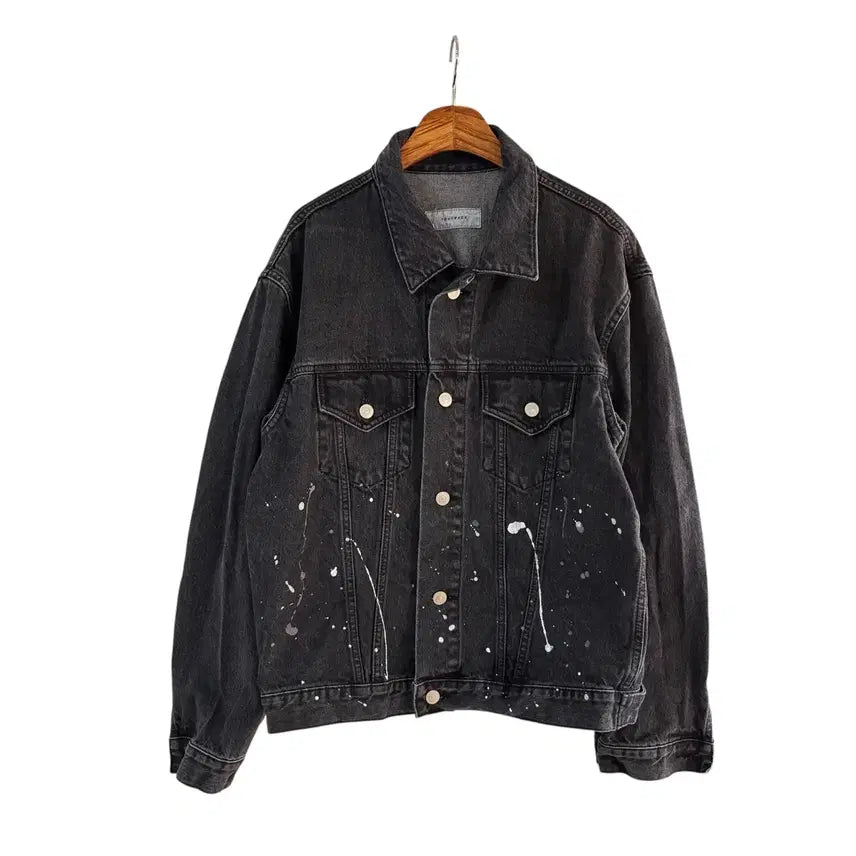 [BUNJANG] Tonywack Musk Painting Denim Jacket Black Blue M / 토니웩 머스크 페인팅 데님 자켓 흑청 M 정품