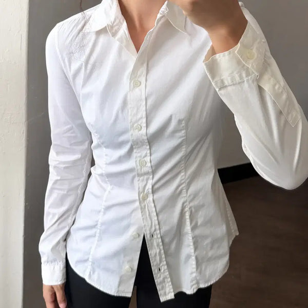 [BUNJANG] Prada Pin Tucked Poplin Dress Shirt / 프라다 핀턱 포플린 드레스 셔츠