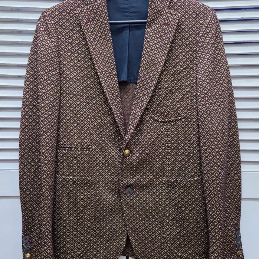 [BUNJANG] John Sheep Red Pattern Wool Blazer Jacket / 존쉽 John Sheep 레드 패턴 울 블레이저 자켓