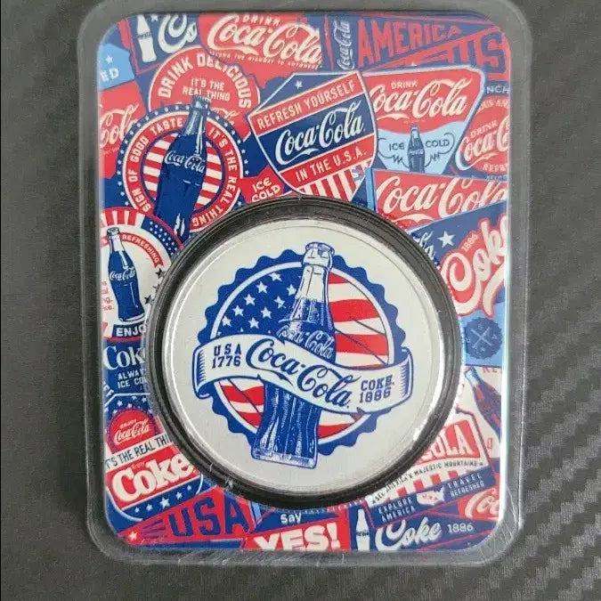 [BUNJANG] Coca-Cola 140th Anniversary Limited Edition Reverse Proof Color Silver Round / 코카콜라140주년 기념 한정판 리버스  프루프 색채 실버 라운드
