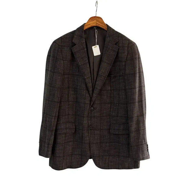 [BUNJANG] Galaxy Suzelo Cashmere Blend Check Blazer Brown Size 100 Authentic / 갤럭시 수젤로 캐시미어 혼방 체크 블레이저 브라운 100 정품