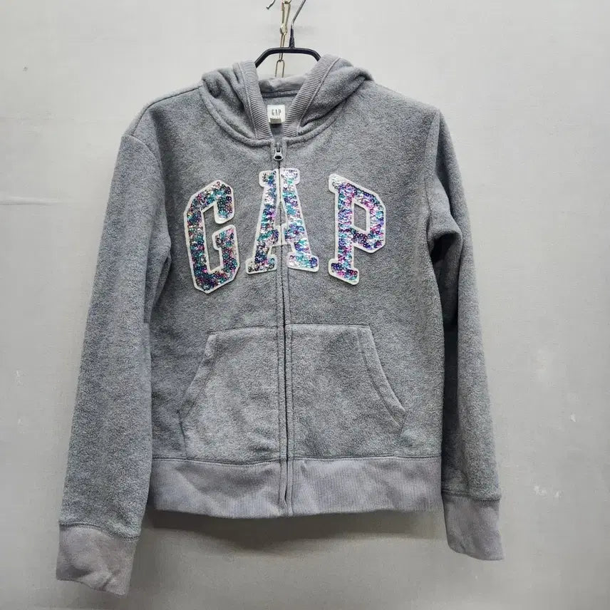 [BUNJANG] GAP Big Logo Cubic Sequin Zip-Up Hoodie S / GAP 갭 빅로고 큐빅 스팽글 후드집업 S