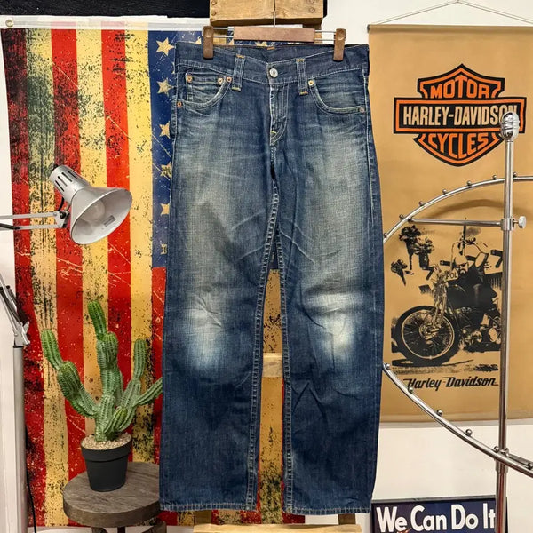 [BUNJANG] Levi's 503 Western Straight Fit Cat Brush Denim Pants / 리바이스 503 웨스턴 스트레이트 핏 캣 브러쉬 워싱 데님팬츠 N2329