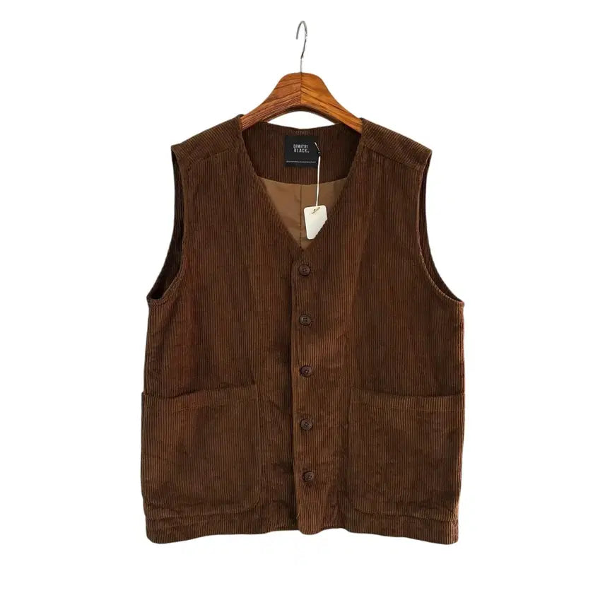 [BUNJANG] DIMITRYBLACK Corduroy Vest Brown Size 1 Authentic / 디미트리블랙 코듀로이 베스트 브라운 1 정품
