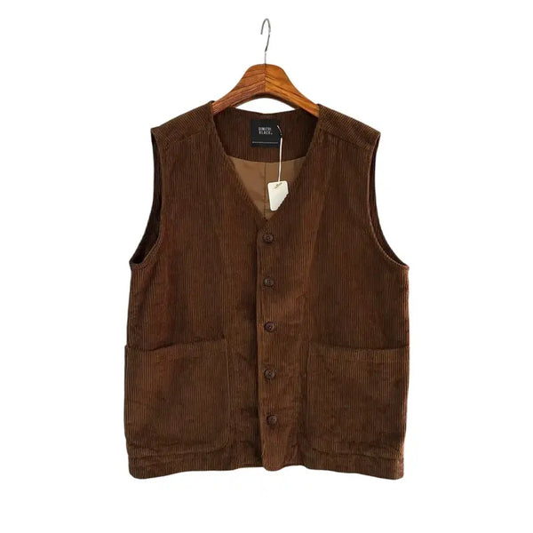 [BUNJANG] DIMITRYBLACK Corduroy Vest Brown Size 1 Authentic / 디미트리블랙 코듀로이 베스트 브라운 1 정품