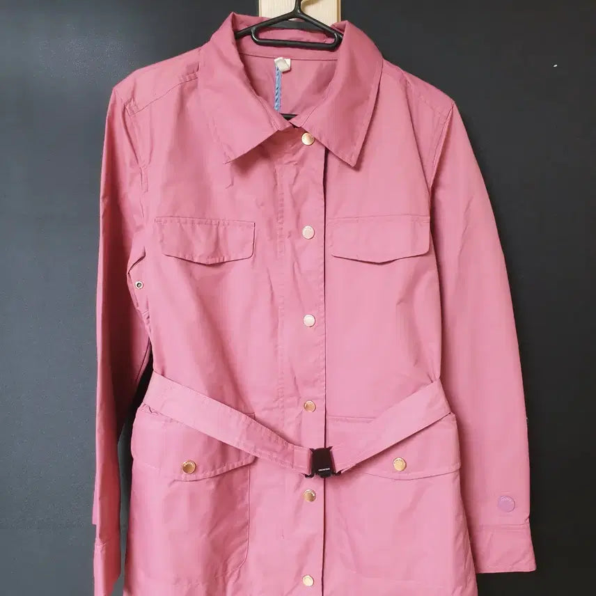 [BUNJANG] GEO SPIRIT Belted Trench Jacket Pink M / 진짜만원 GEO스피릿 정품 벨티드 트렌치자켓 핑크 66 M