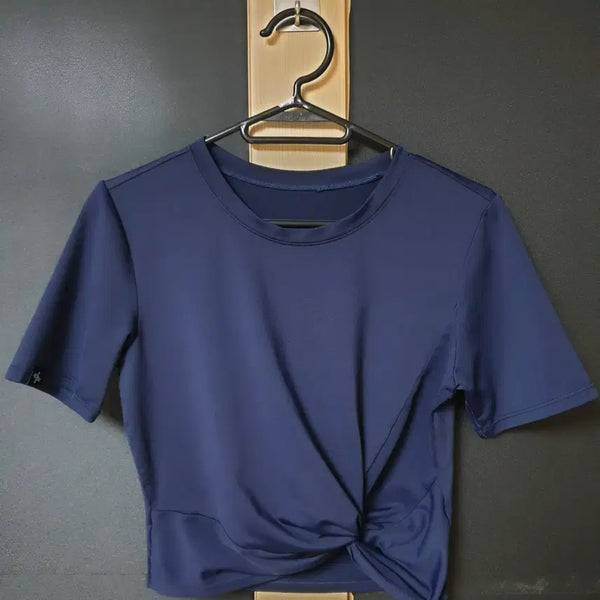 [BUNJANG] Xexymix Twisted Short Sleeve T-Shirt Navy / 진짜만원 젝시믹스 꼬임 반팔티 네이비