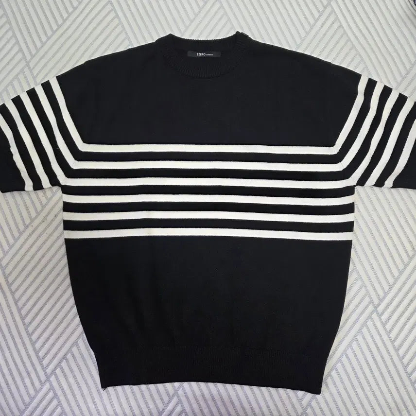 [BUNJANG] Songzio Homme Striped Short Sleeve Knit S / 송지오옴므 스트라이프 반팔 니트 S